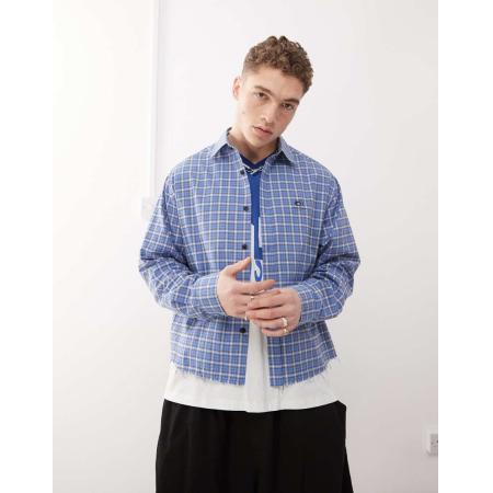 COLLUSION - Geruit overhemd met lange mouwen in blauw