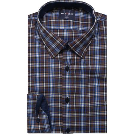 Marvelis Casual Overhemd bruin, Ruit