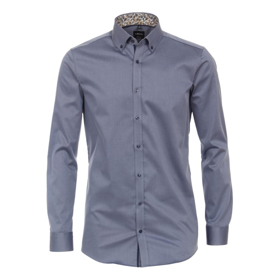 Venti Overhemd blauw, Effen Blauw