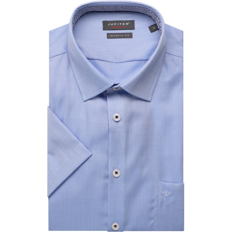 Jupiter Overhemd Korte mouw middenblauw Blauw