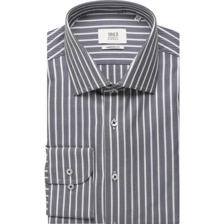 ETERNA 1863 Overhemd marine, Gestreept