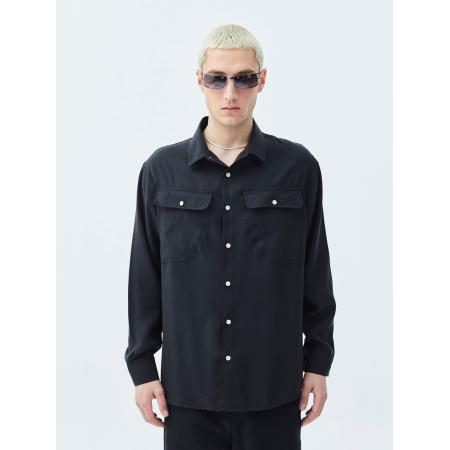 VAMOS CLO Overhemd zwart / wit