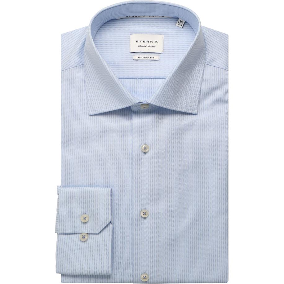 ETERNA Overhemd hemelsblauw, Gestructureerd Blauw