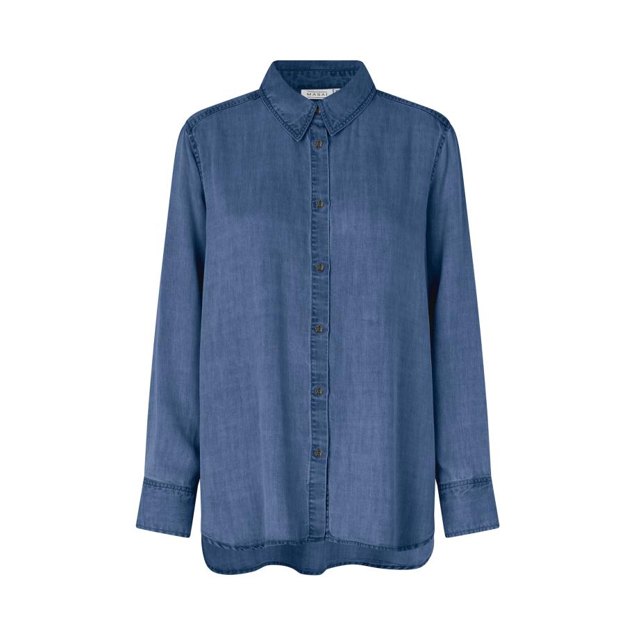 Masai Blouse blauw denim Blauw