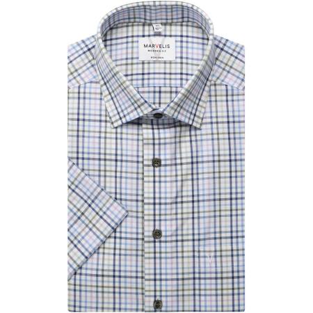 Marvelis Overhemd Korte mouw olijf