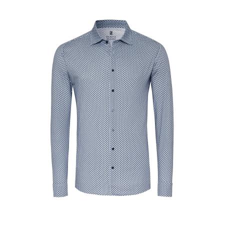 Desoto DESOTO Overhemd navy / lichtblauw / zwart / wit