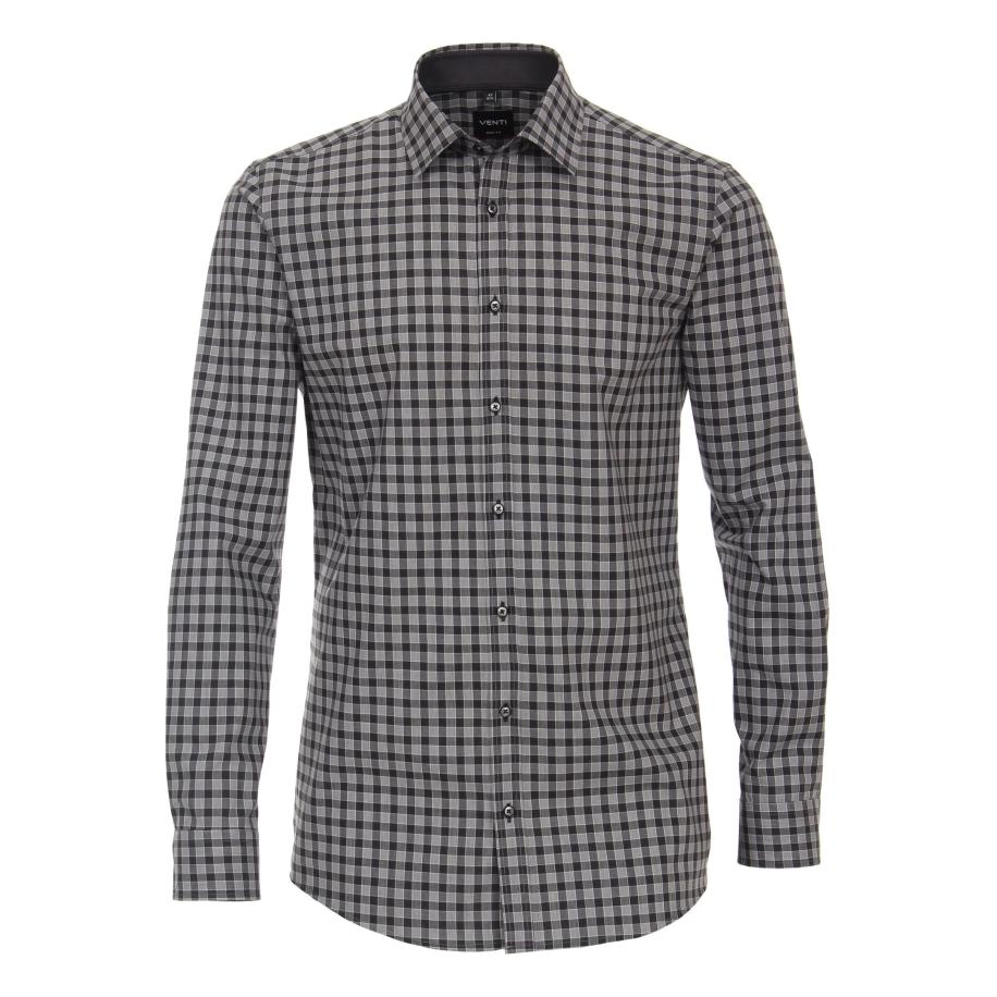 Venti Overhemd antraciet, Ruit Grijs