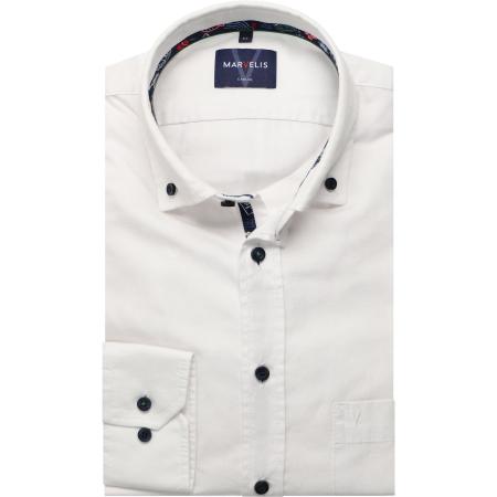 Marvelis Casual Overhemd wit, Effen