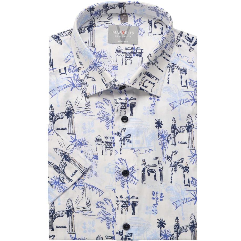 Marvelis Overhemd Korte mouw wit Wit
