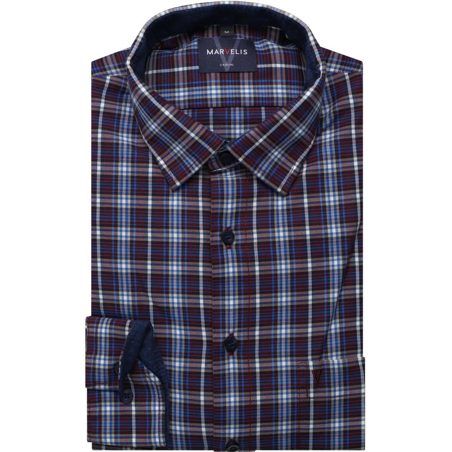 Marvelis Casual Overhemd rood, Ruit Rood