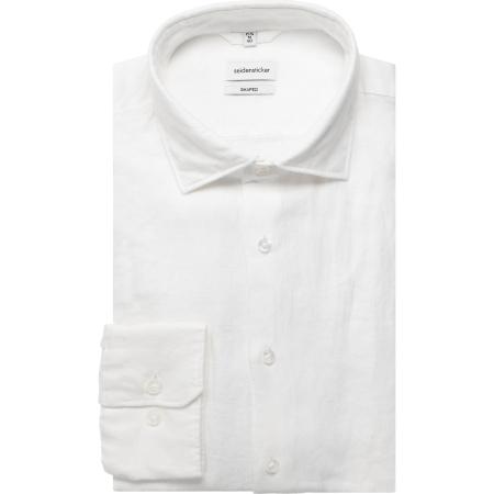 Seidensticker Linnen Overhemd wit, Effen