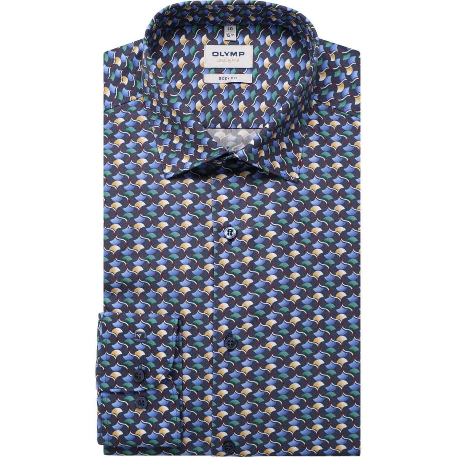 OLYMP Level Five Overhemd groen, Motief Groen