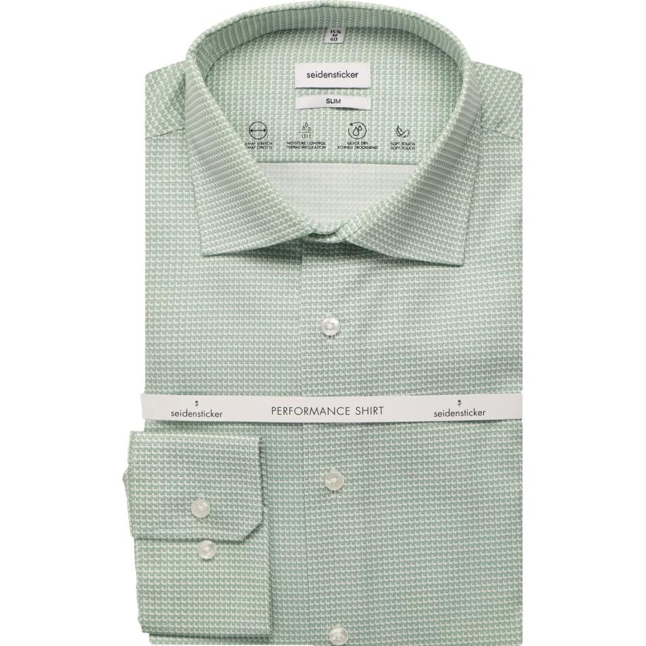 Seidensticker Overhemd lichtgroen, Bedrukt Groen