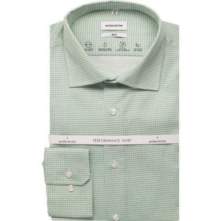 Seidensticker Overhemd lichtgroen, Bedrukt