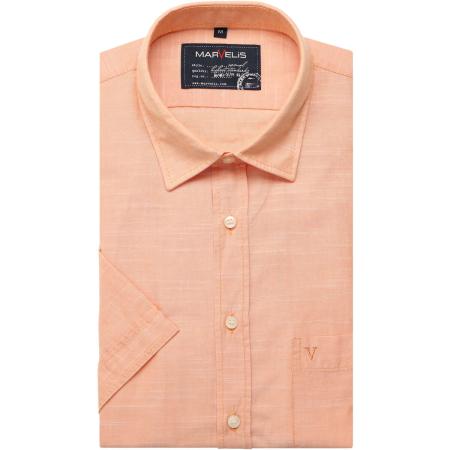Marvelis Casual Overhemd Korte mouw oranje