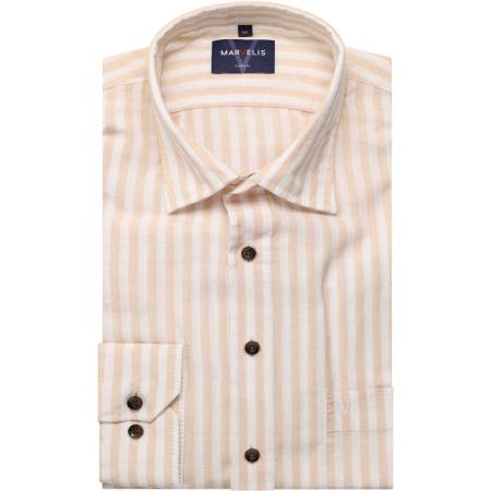 Marvelis Casual Overhemd natuurlijk, Gestreept