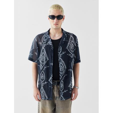 VAMOS CLO VAMOS CLO Overhemd donkergrijs / wit