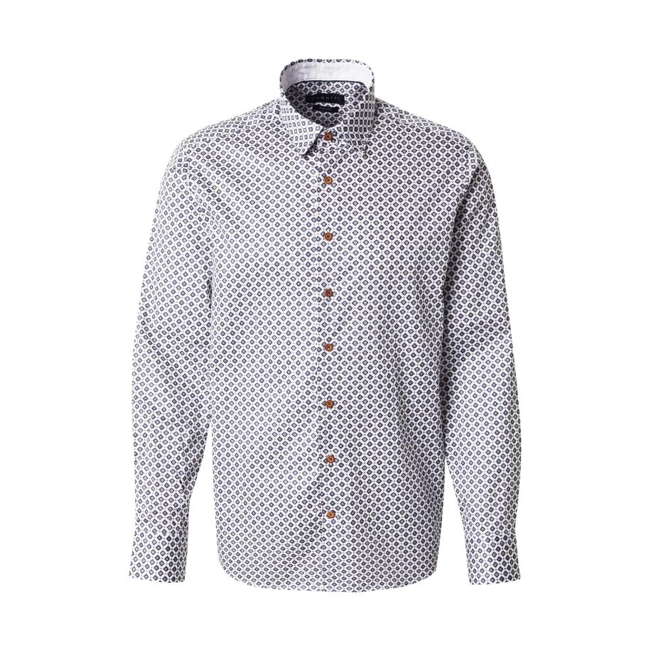 Bugatti bugatti Overhemd marine / lichtgroen / wit -
