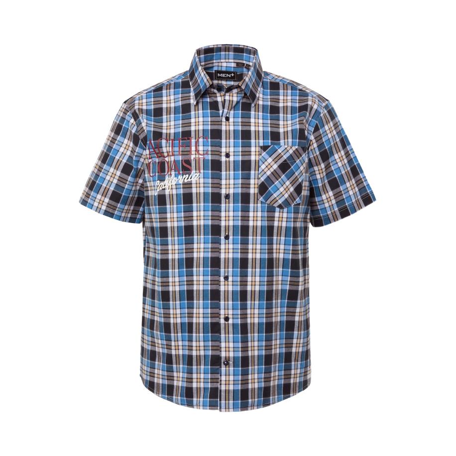 men plus Men Plus Overhemd sand / blauw / navy / zwart / wit -