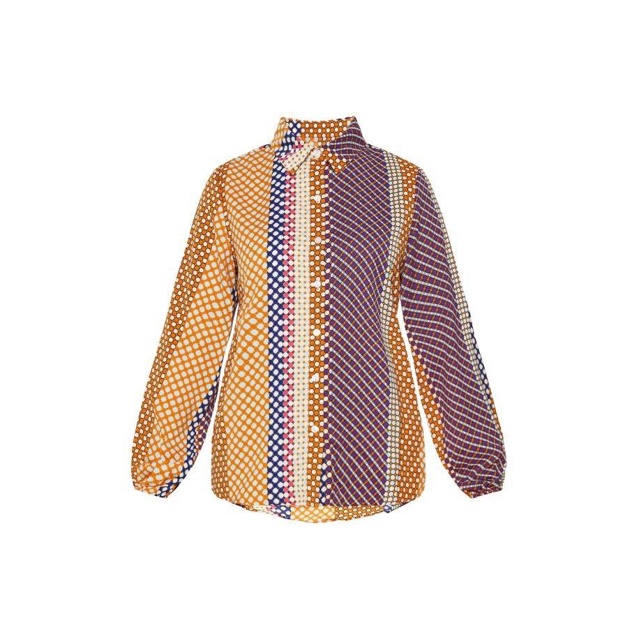 FELIPA FELIPA Blouse bruin / lila / wit -