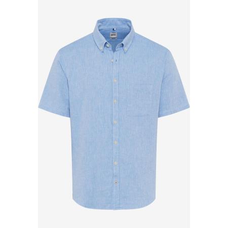 Brax Linnen Overhemd lichtblauw, Faux-uni