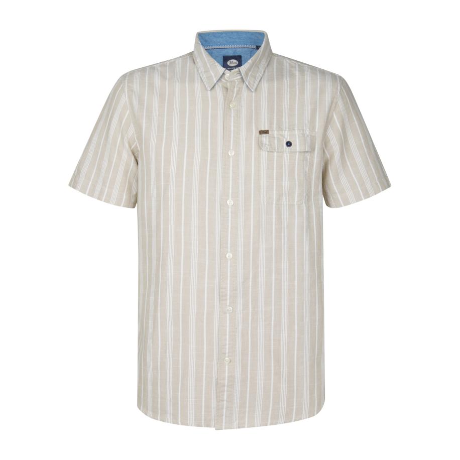 Petrol Industries Petrol Industries Overhemd Turtlevista taupe / wit -