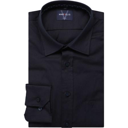 Marvelis Casual Overhemd nachtblauw, Faux-uni