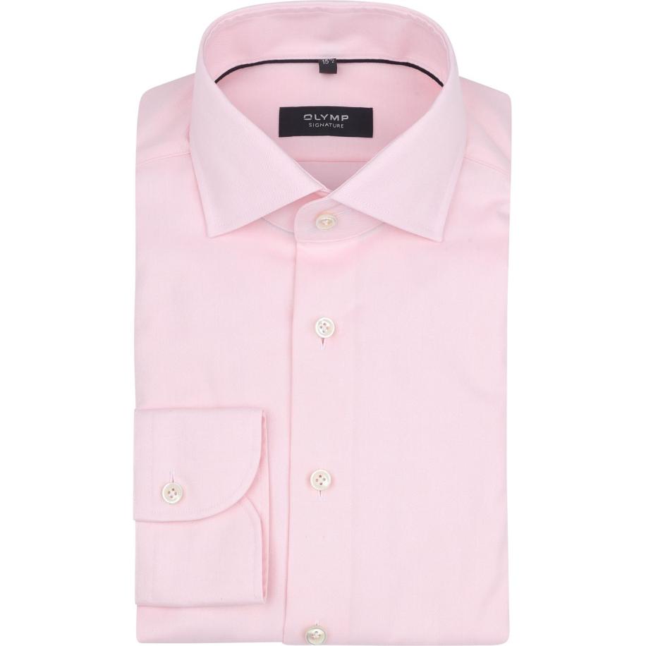 Olymp Signature Twill Overhemd Roze Roze