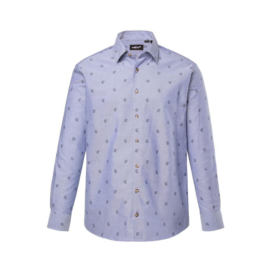 men plus Men Plus Overhemd duifblauw / zwart -