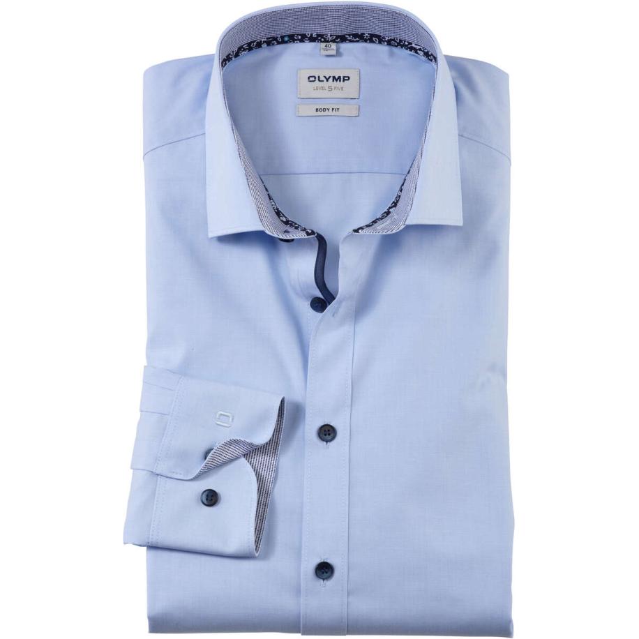 OLYMP Level Five Overhemd blauw, Effen Blauw