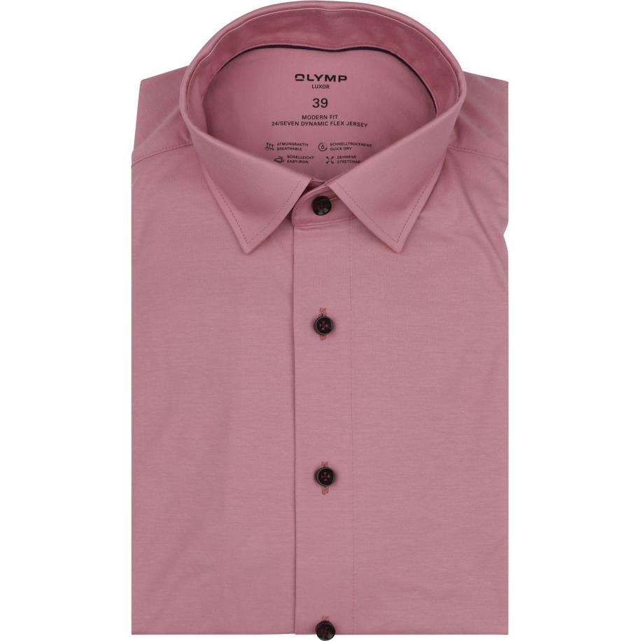 OLYMP Luxor Overhemd 24/Seven Oud Roze Roze
