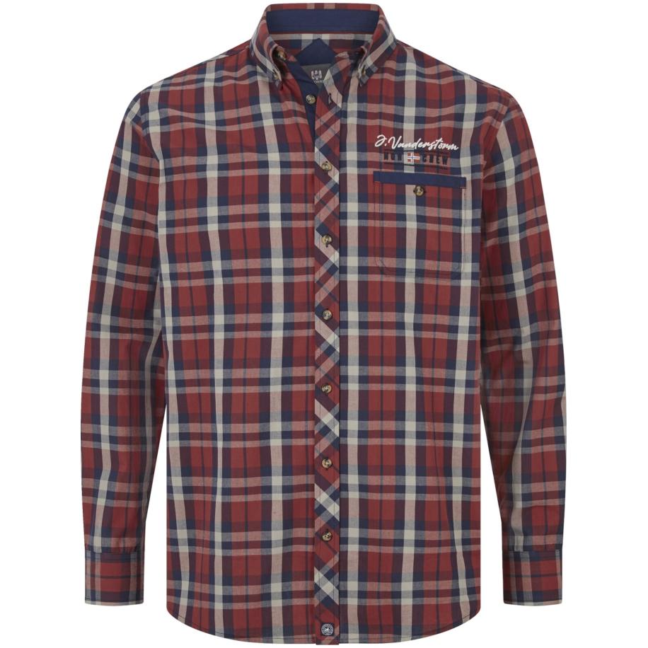 jan vanderstorm Jan Vanderstorm Overhemd Nantwin blauw / pastelrood / donkerrood -