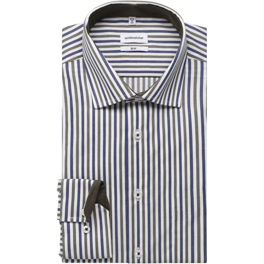 Seidensticker Overhemd groen, Gestreept Groen