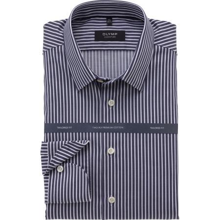 OLYMP SIGNATURE Overhemd nachtblauw, Gestreept