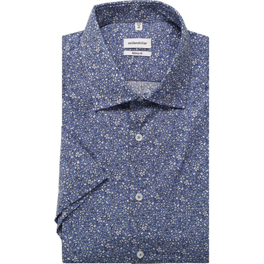 Seidensticker Overhemd Korte mouw blauw Blauw