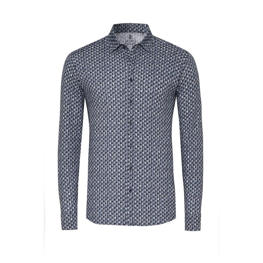 Desoto DESOTO Overhemd donkerblauw / gemengde kleuren -