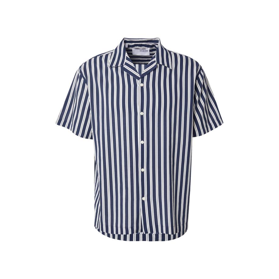 Selected SELECTED Overhemd SLHRLXAIR nachtblauw / wit -