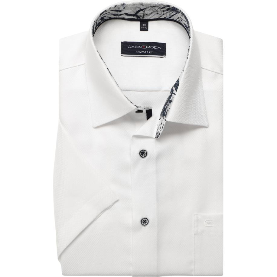 Casa Moda Overhemd Korte mouw wit Wit