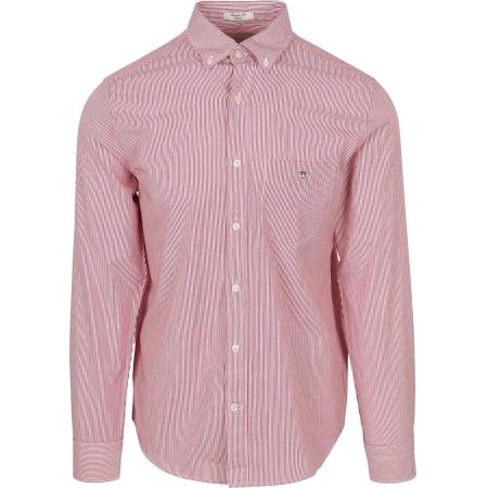 Gant Poplin Banker Overhemd Streep Rood
