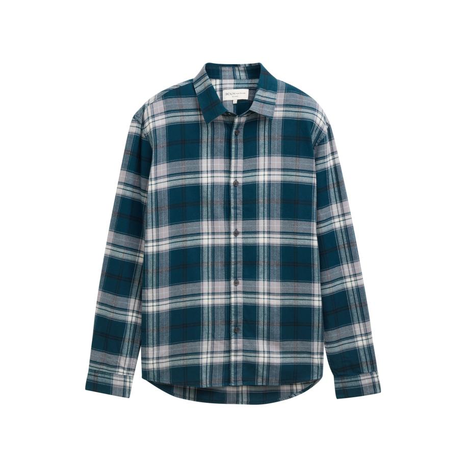 Tom Tailor TOM TAILOR DENIM Overhemd petrol / zwart / wit -