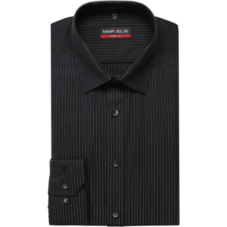 Marvelis Overhemd zwart, Gestreept