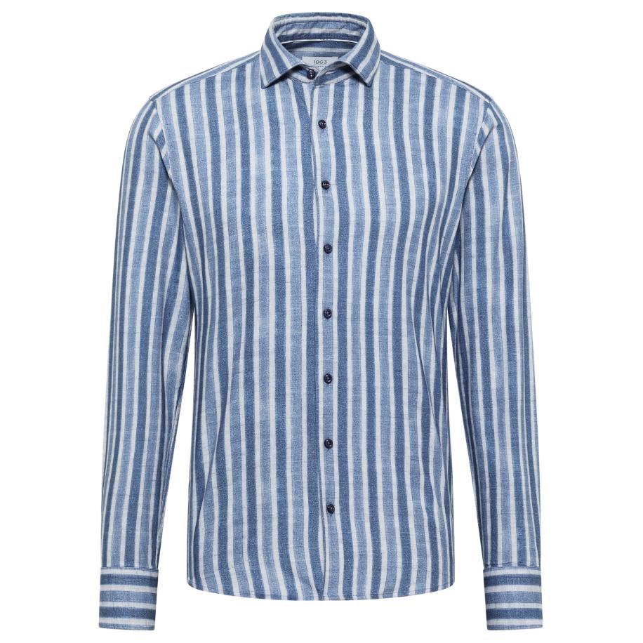 Eterna ETERNA Overhemd blauw / donkerblauw / wit -