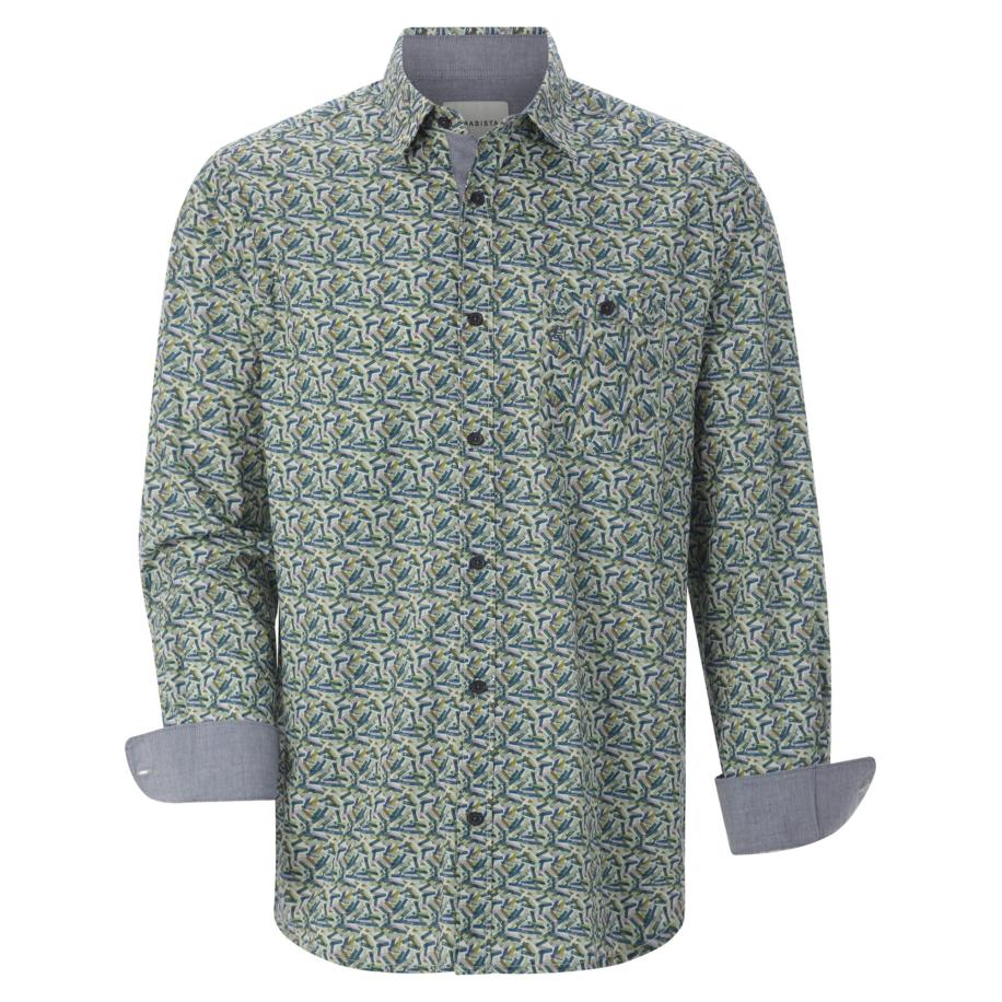 BABISTA BABISTA Overhemd Marvian blauw / kaki / lichtgroen -