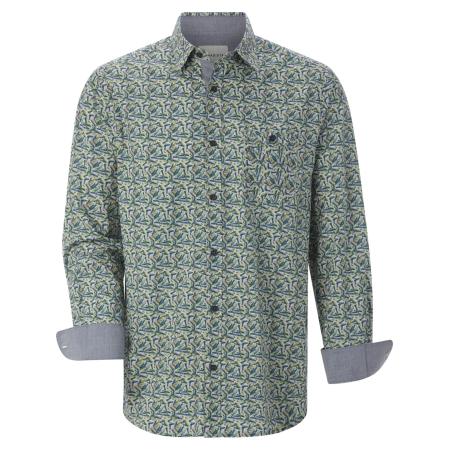 BABISTA BABISTA Overhemd Marvian blauw / kaki / lichtgroen