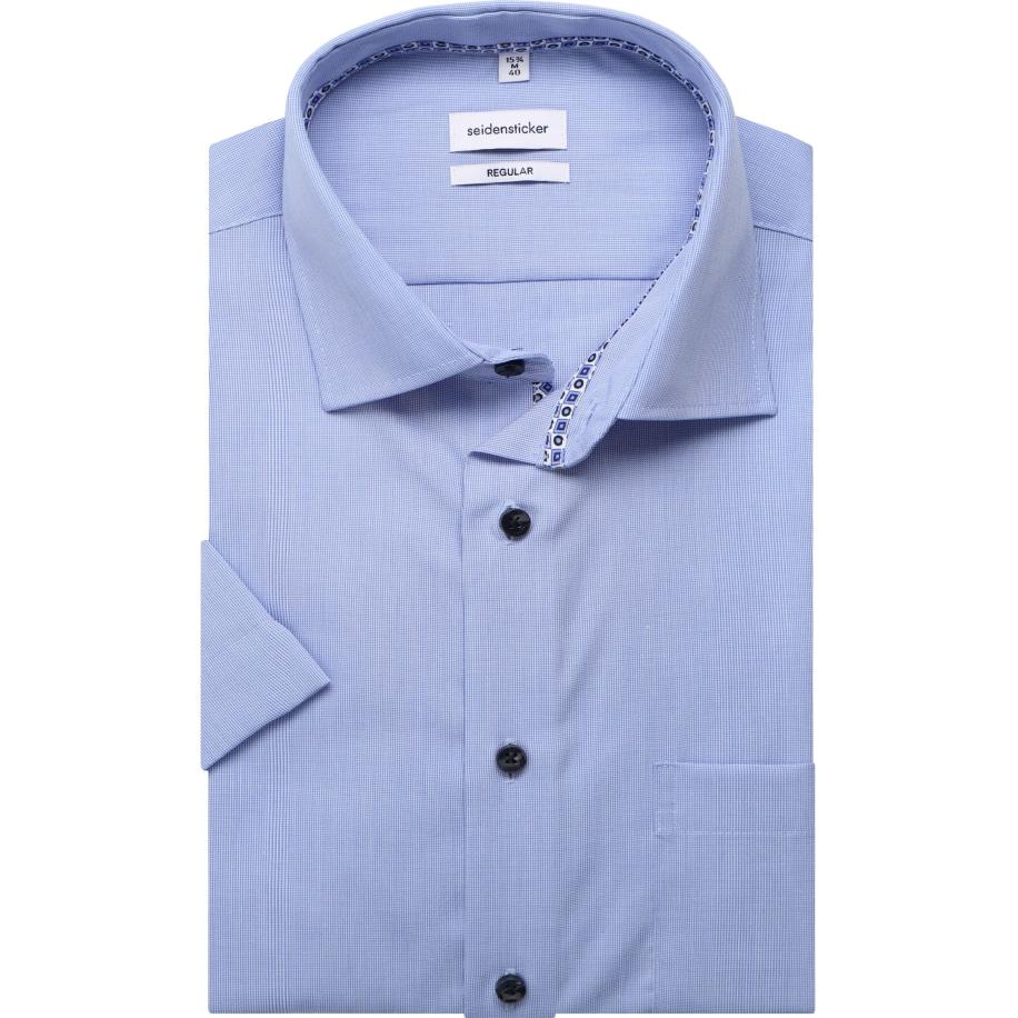 Seidensticker Overhemd Korte mouw middenblauw Blauw