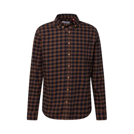 Kronstadt Kronstadt Overhemd Johan donkerblauw / karamel