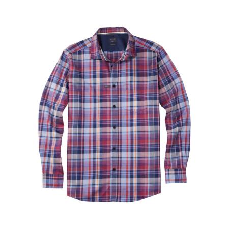 OLYMP Casual Overhemd rood, Ruit