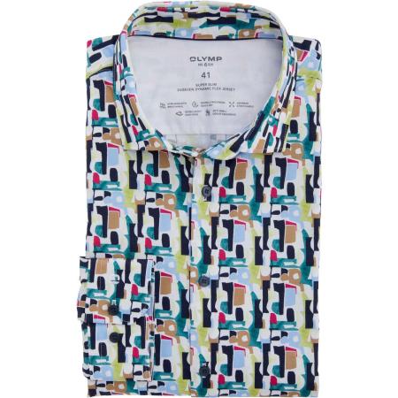 OLYMP No. Six 24/Seven Jersey shirt kalk, Motief