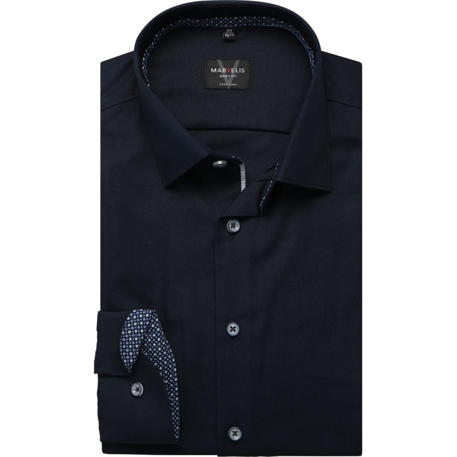 Marvelis Overhemd marine, Effen Blauw