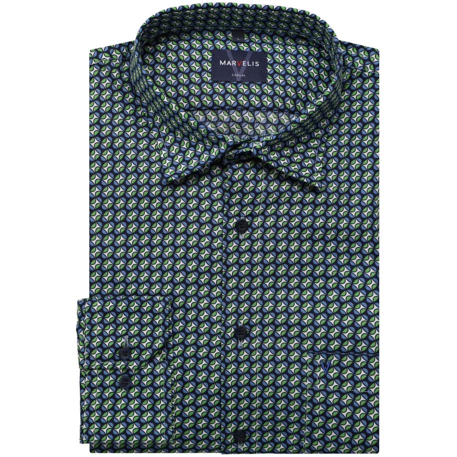 Marvelis Casual Overhemd groen, Motief Groen